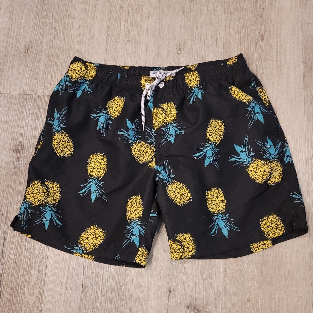 Maamgic Pineapple Lined Swim Trunks Size Large